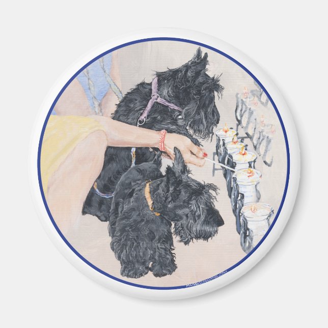 Scotties Lighting Candles Magnet (Framsidan)