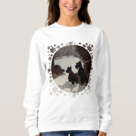 Scotties på en Surrealistisk Vinter Natt T Shirt
