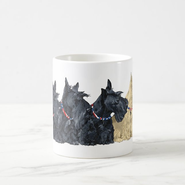 Scotties på rad kaffemugg (Center)