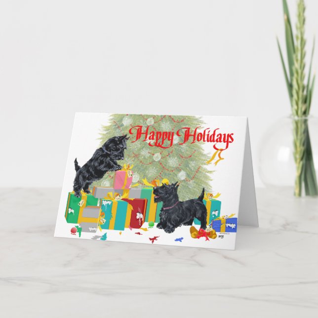 Scotties Sorterar Julklapparna Helgkort (Framsida)