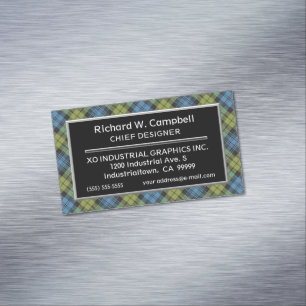 Scottish Accent Campbell Tartan Play Magnetiska Visitkort