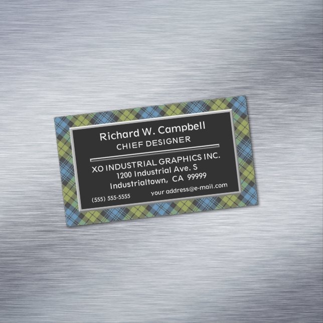 Scottish Accent Campbell Tartan Play Magnetiska Visitkort (In Situ)