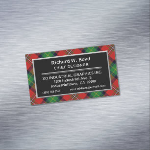 Scottish Accent Klan Boyd Tartan Visitkortmagnet