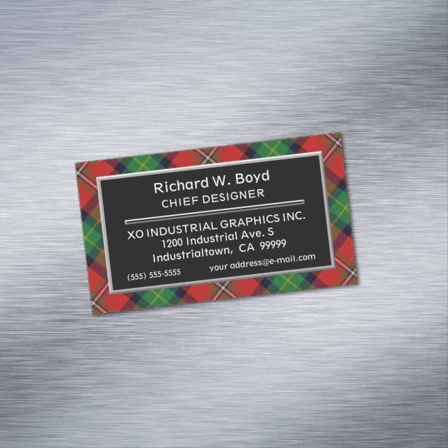 Scottish Accent Klan Boyd Tartan Visitkortmagnet (In Situ)