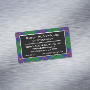 Scottish Accent Klan Carmichael Tartan Visitkortmagnet