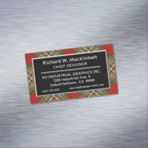 Scottish Accent Klan Chattan Tartan Visitkortmagnet