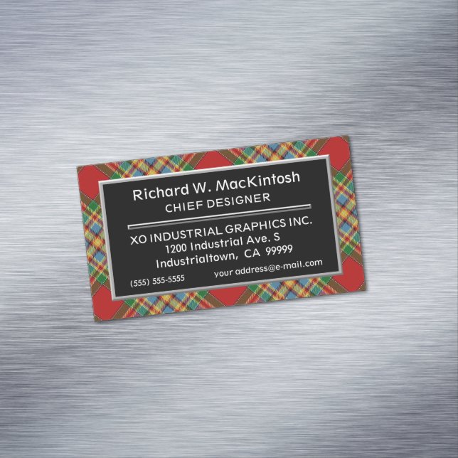 Scottish Accent Klan Chattan Tartan Visitkortmagnet (In Situ)