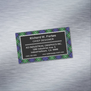 Scottish Accent Klan Forbes Tartan Magnetiska Visitkort