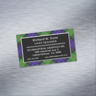 Scottish Accent Klan Gunn Tartan Magnetiska Visitkort