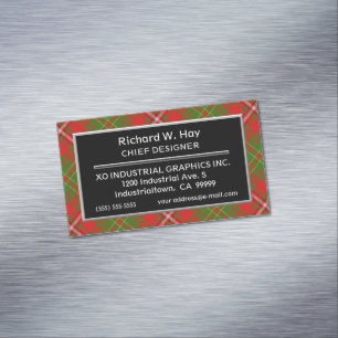 Scottish Accent Klan Hay Tartan Magnetiska Visitkort