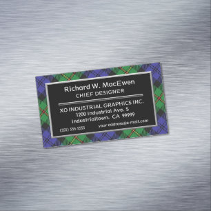 Scottish Accent Klan MacEwen Tartan Visitkortmagnet