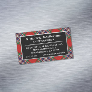 Scottish Accent Klan MacFarlane Tartan Visitkortmagnet