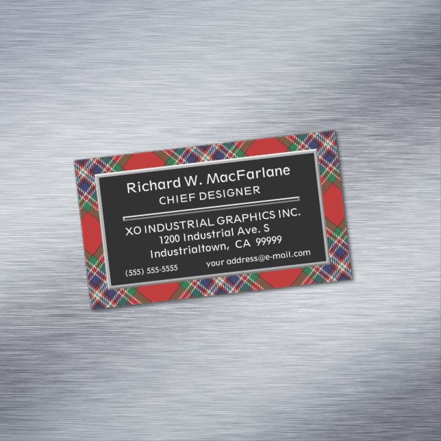 Scottish Accent Klan MacFarlane Tartan Visitkortmagnet (In Situ)