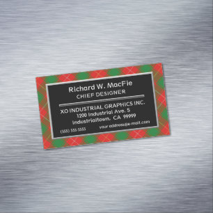 Scottish Accent Klan MacFie Tartan Magnetiska Visitkort