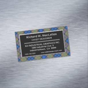 Scottish Accent Klan MacLellan Tartan Visitkortmagnet