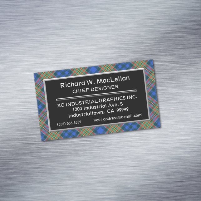 Scottish Accent Klan MacLellan Tartan Visitkortmagnet (In Situ)
