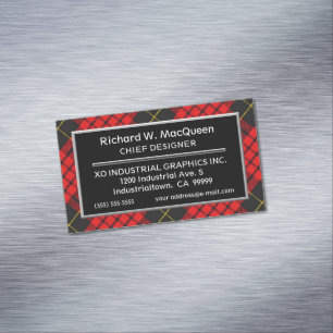 Scottish Accent Klan MacQueen Tartan Magnetiska Visitkort