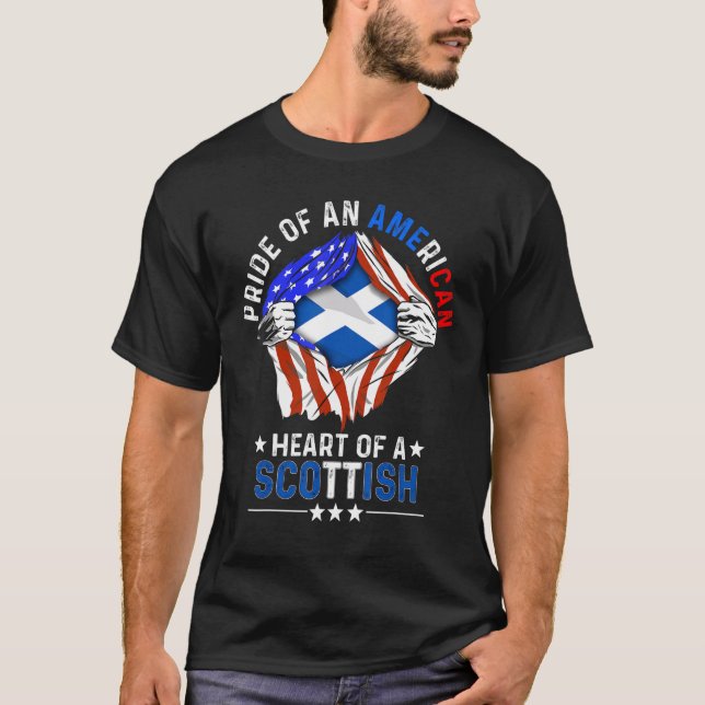 Scottish American America Pride Foreign Scotland F T Shirt (Framsida)
