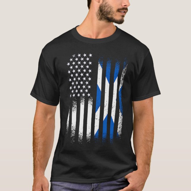 Scottish American Heritage Month Scotland Patriot T Shirt (Framsida)