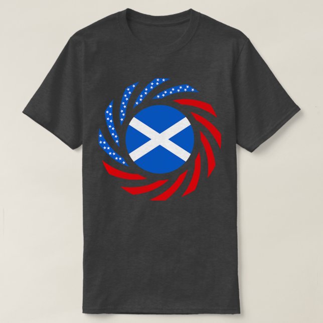 Scottish American Multinational Patriot Flagga Ser T Shirt (Design framsida)