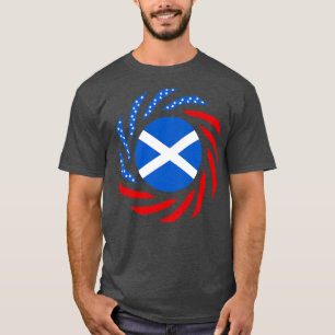 Scottish American Multinational Patriot Flagga Ser T Shirt