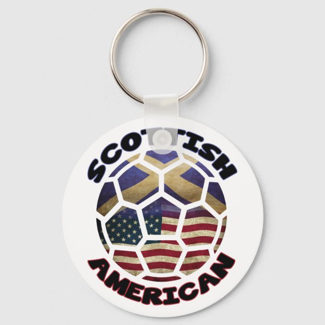 Scottish American Soccer Ball Keychain Nyckelring (Framsida)