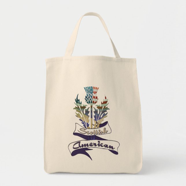 Scottish American Thistle Tote Bag Tygkasse (Framsidan)