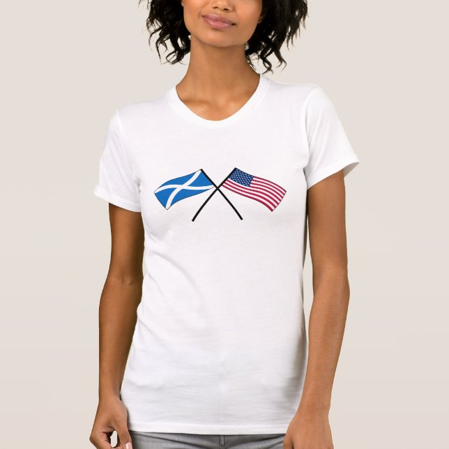 Scottish American Womens Tshirt Tee (Framsida)
