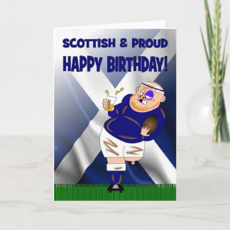 Scottish and Proud Beer Rugby Birthday Card Kort