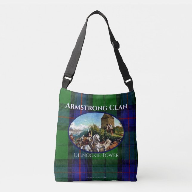 Scottish Armstrong Klan Tartan & Castle Tote Axelväska (Framsida)