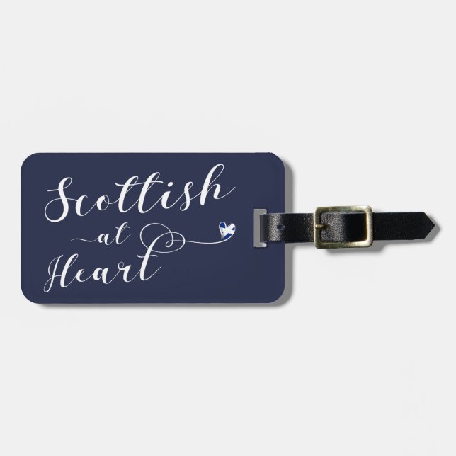Scottish At Heart Luggage Tag Bagagebricka (Horisontell Framsida)