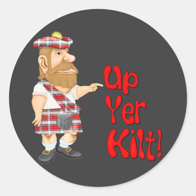 Scottish Attitude Runt Klistermärke (Framsida)