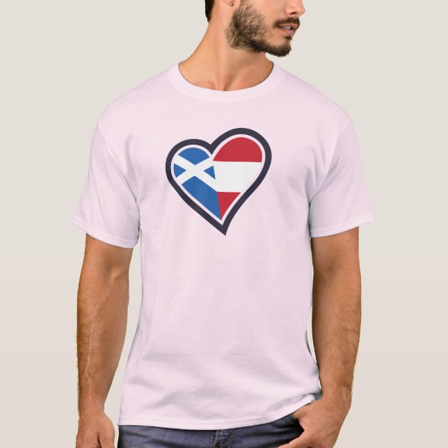 Scottish Austrian Heart – Love Scotland & Austria T Shirt (Framsida)