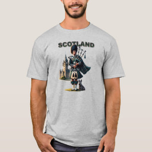 Scottish Bagpipe-spelare med Scottish Terrier T Shirt
