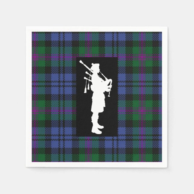 Scottish Bagpiper Napkins Pappersservett (Framsidan)