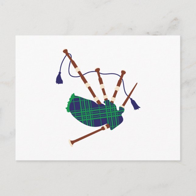 Scottish Bagpipes Vykort (Framsida)