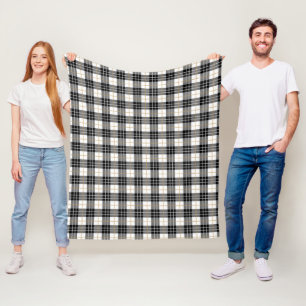 Scottish Black och Guld Tartan Play Fleecefilt