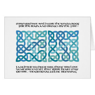 Scottish Bluting Calligraphy with Celtic Knots Hälsningskort