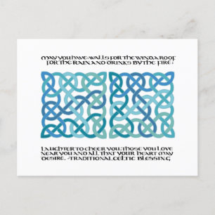 Scottish Bluting Calligraphy with Celtic Knots Vykort