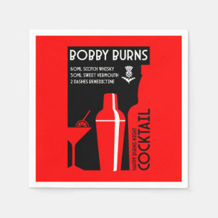 Scottish Bobby Burns Whiskey Cocktail Pappersservett