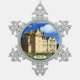 Scottish Brodie Klans Castle Photo Snöflinga Pewter Julgransprydnad