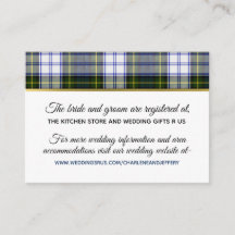 Scottish Bröllop Gorden Dress Information Card