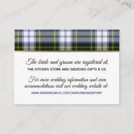 Scottish Bröllop Gorden Dress Information Card Tilläggskort