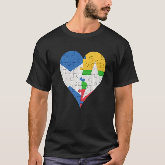 Scottish Burmese Flagga Heart T Shirt (Framsida)