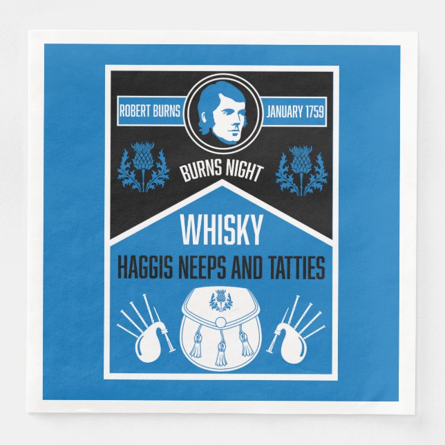 Scottish Burns Night Pappersservett (Framsida)