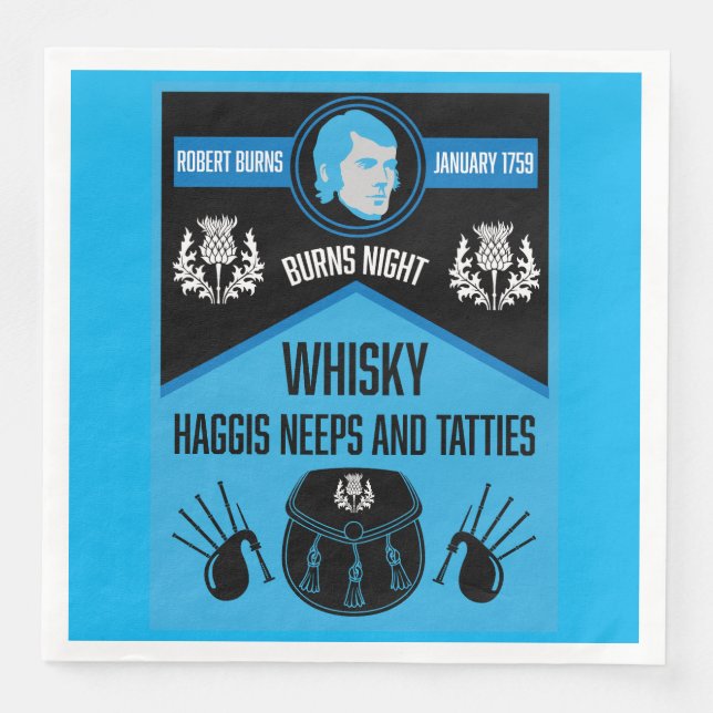 Scottish Burns Night Toppen Pappersservett (Framsida)