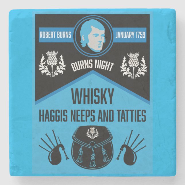 Scottish Burns Night Toppen Stenunderlägg (Framsidan)