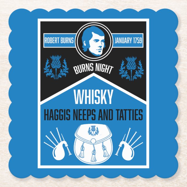 Scottish Burns Night Underlägg Papper (Framsida)