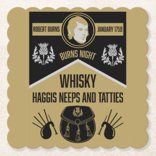 Scottish Burns Night Underlägg Papper