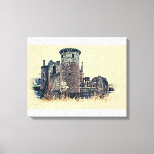 Scottish Caeverlock Castle in Dumfries Canvastryck (Framsida)